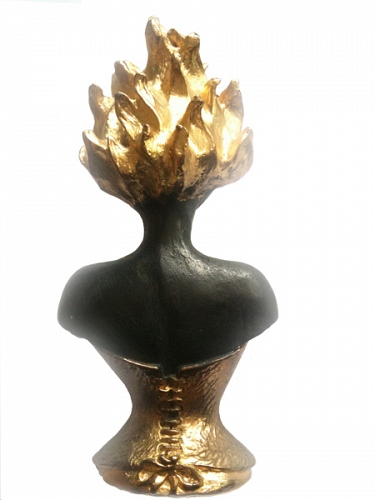 LOLA knob back, bronze, black patina and gold-plated - © Lauret Studio