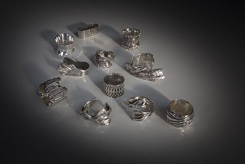 Napkin ring collection, design Richard Lauret. Silver plated or gold plated - © Lauret Studio