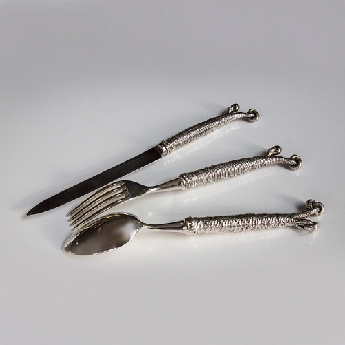 Ocean, design Christian Jaccard, silver plated or gold plated cutlery - © Lauret Studio