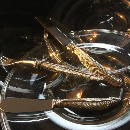 Collection Plume. Design Richard Lauret. Individual & serving cutlery. Tabl - © Lauret Studio