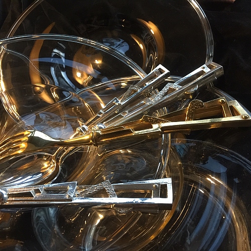 Sonia, design Richard Lauret, individual cutlery, silver plated, gold plate - © Lauret Studio