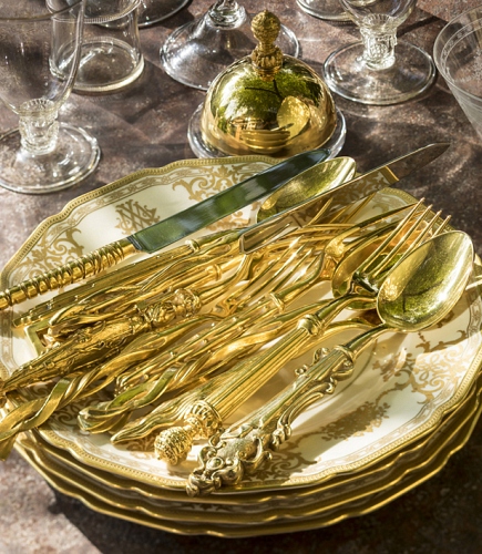 Gold plated collections, cutlery Lauret Studio - © Lauret Studio