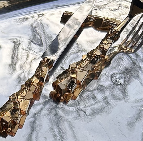 Cutlery collection SPHINX gold plated  by Richard Lauret 2023 - © Lauret Studio